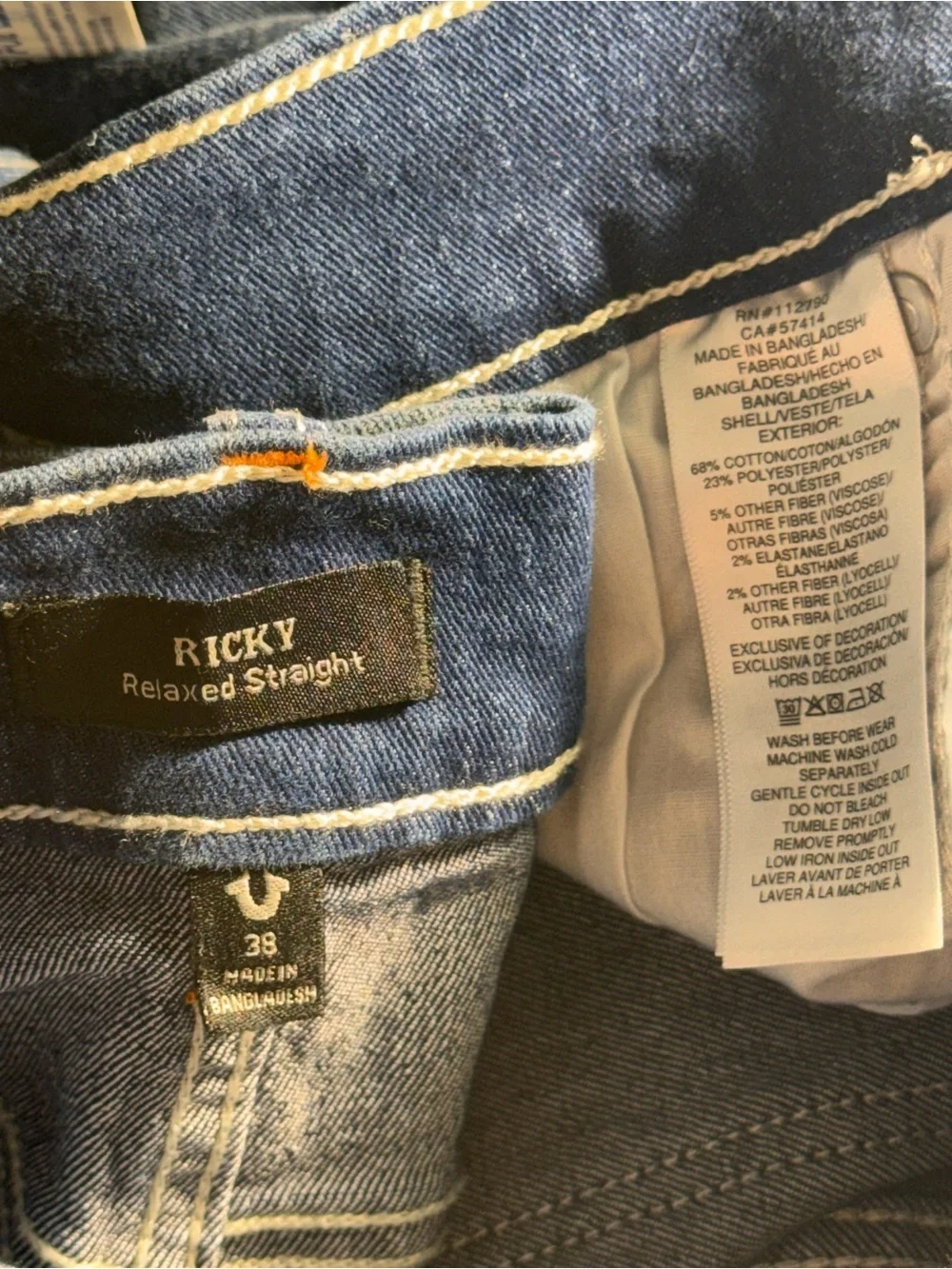 NEW True Religion Ricky Single Needle Rolled Cuff Shorts Medium Blue Quartz 38